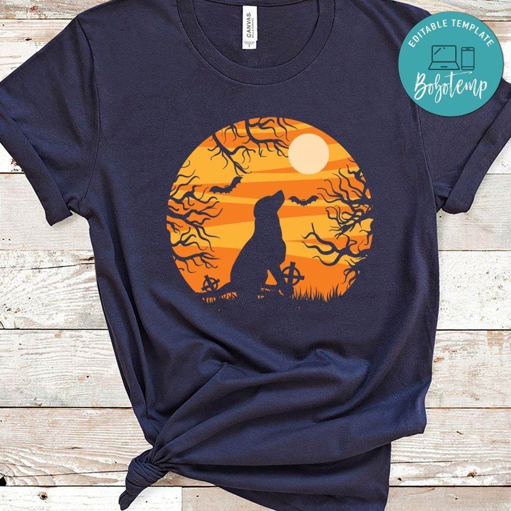 Lonely Dog Halloween Vintage Bat Moon Shirt