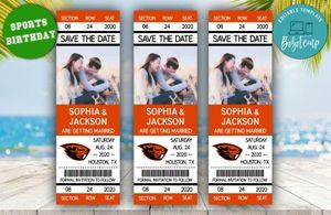 Editable Oregon State Beavers Save The Date Wedding Engagement Announcement Ticket Invitation Instant Download