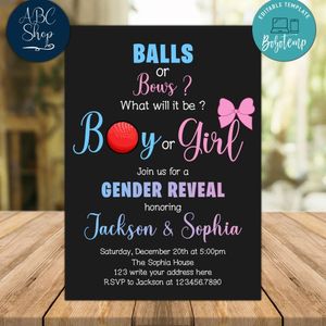 Dodgeball Gender Reveal Invitation Instant Download