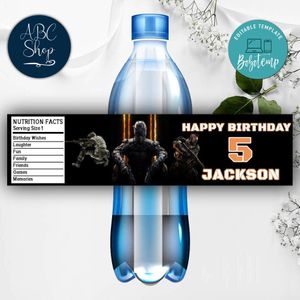 Call Of Duty Water Bottle Labels Instant Download