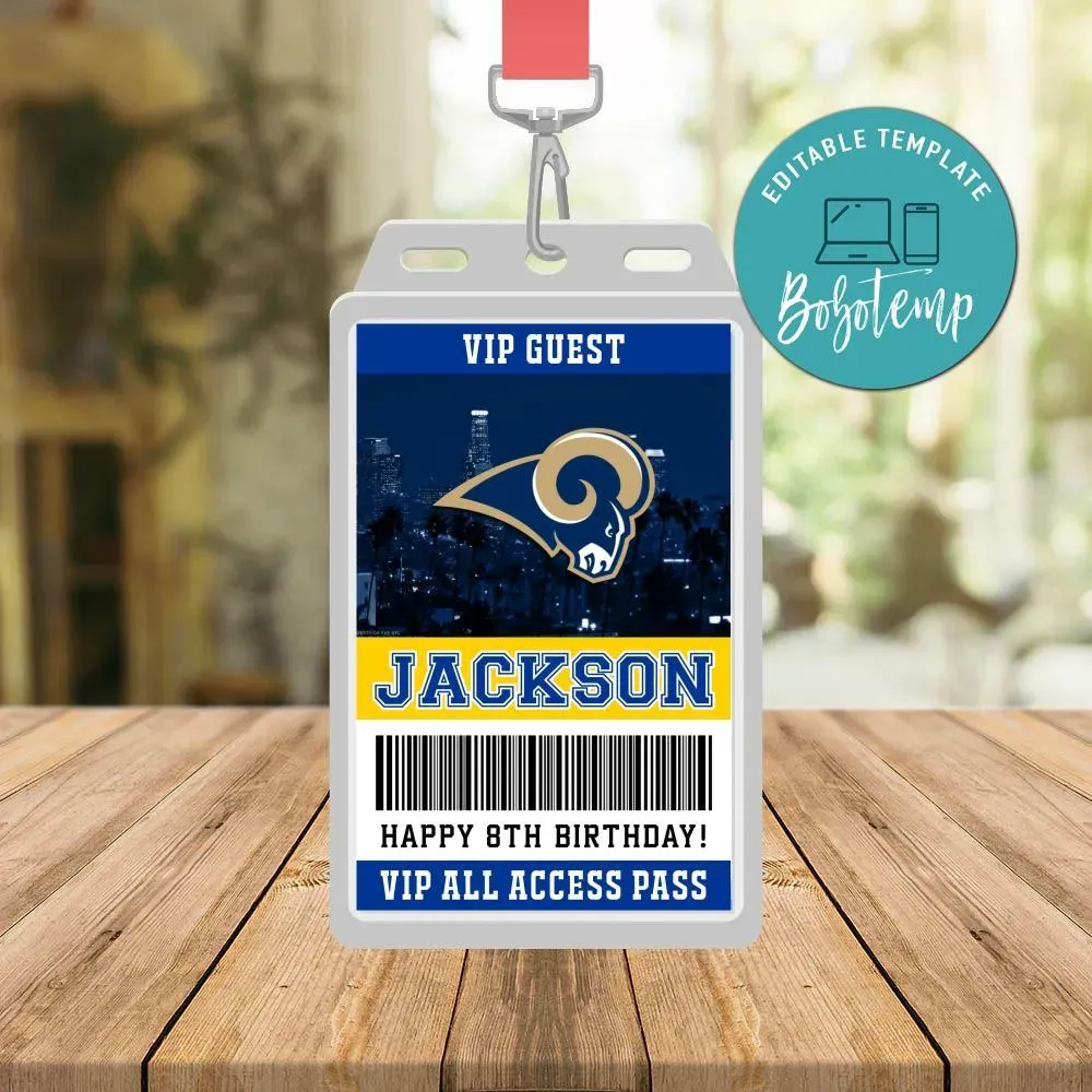 Los Angeles Rams Vip Pass Instant Download | Bobotemp Shop