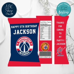 Washington Wizards Chip Bags Digital File Printable Instant Download