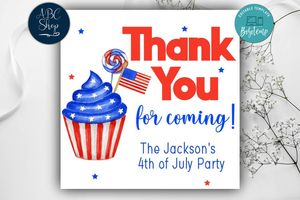 Printable 4th of July Thank You Card Instant Download