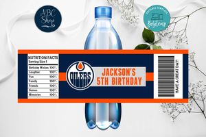 Printable Edmonton Oilers Water Bottle Labels Instant Download