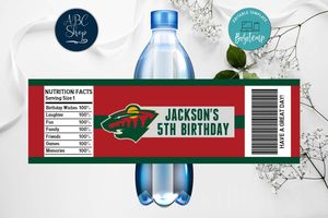 Printable Minnesota Wild Water Bottle Labels Instant Download