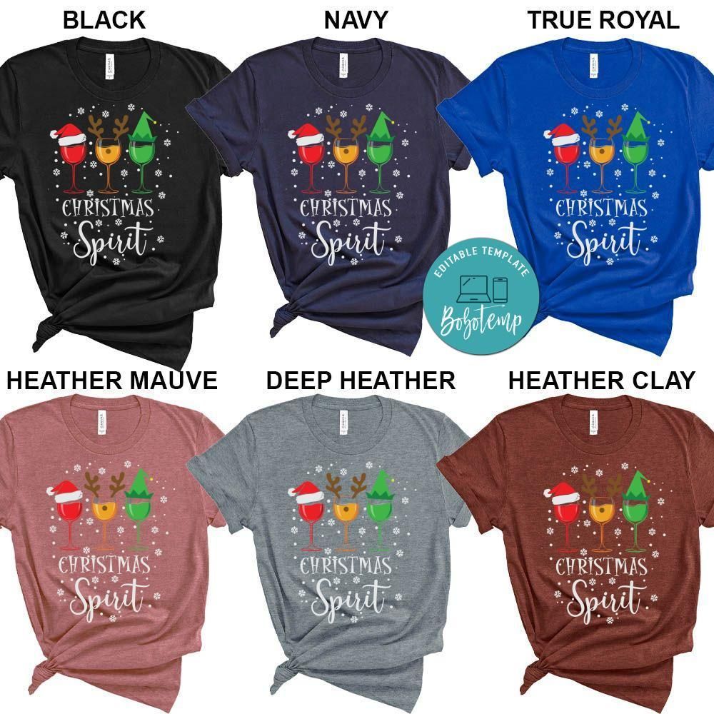 Red Wine Glasses Christmas Spirit Shirt