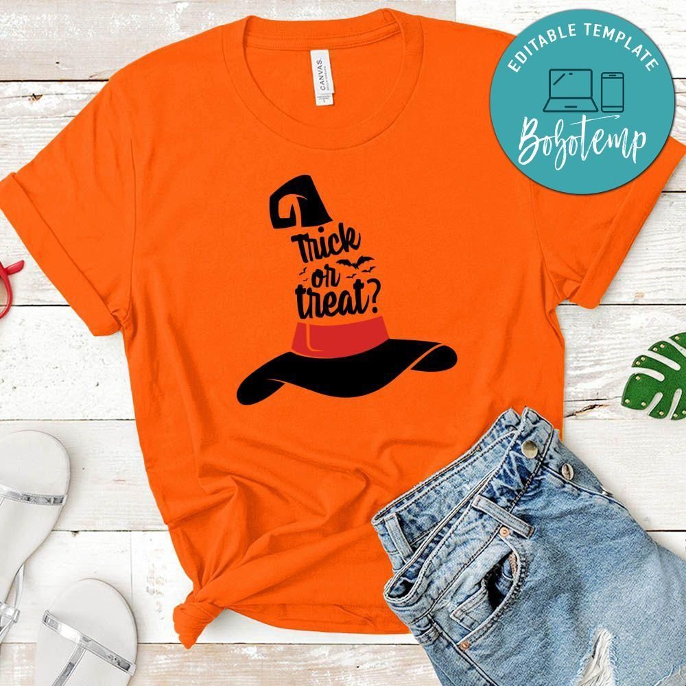 Trick or Treat Witch Hat Halloween Shirt