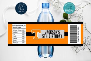Printable Tennessee Volunteers Water Bottle Labels Instant Download