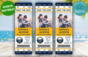 Editable Buffalo Sabres Save The Date Wedding Engagement Announcement Ticket Invitation Instant Download
