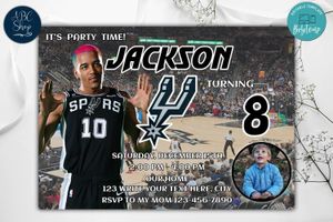 San Antonio Spurs Birthday Invitation Template to Print at Home Instant Download