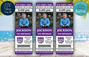 Sacramento Kings Birthday Ticket With Photo Invitation Instant Download