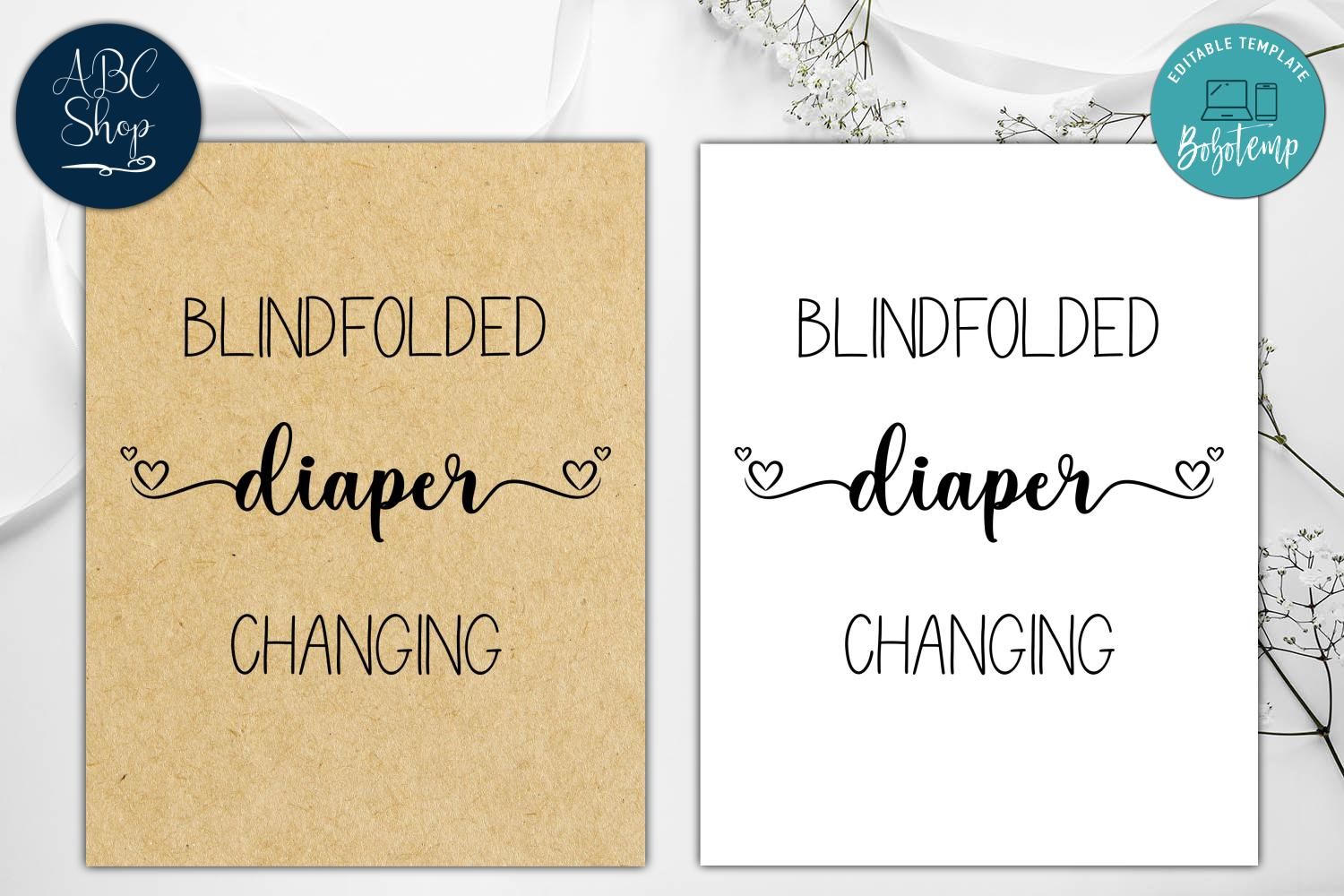 Printable Blindfolded Diaper Changing Baby Shower Game DIY