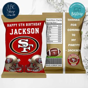 Printable San Francisco 49ers Chip Bags Instant Download