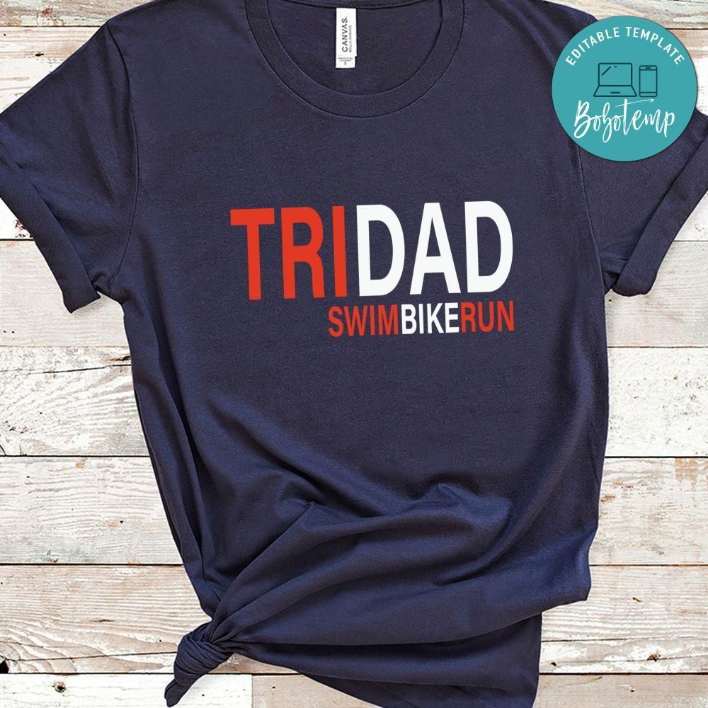 Ri Dad Swim Bike Run Triathlete Father Shirt