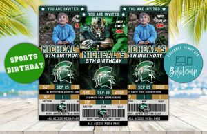Printable Michigan State Spartans Birthday Ticket Invitations DIY