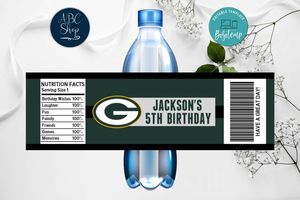 Printable Green Bay Packers Water Bottle Labels Instant Download