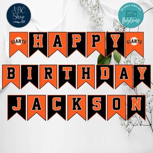 San Francisco Giants Birthday Banner Instant Download