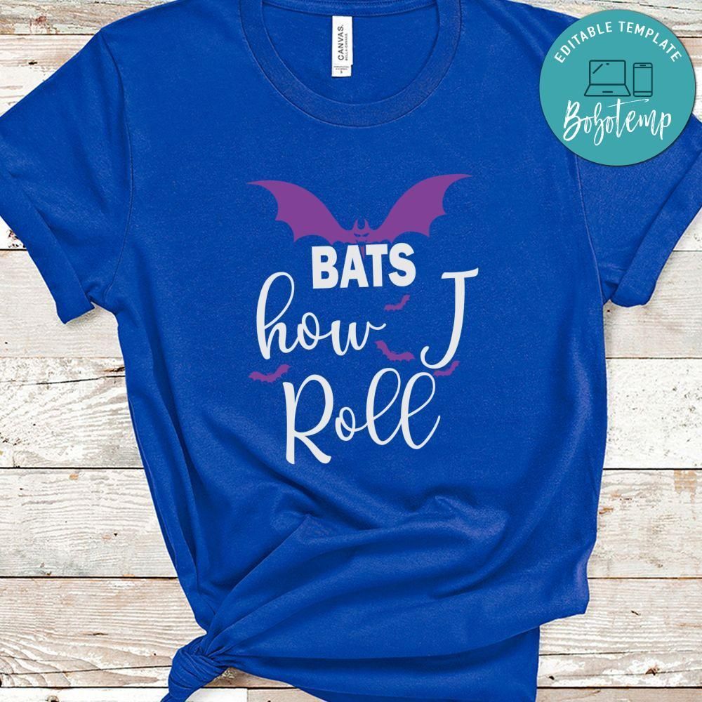 Bats How I Roll Funny Bat Halloween Shirt