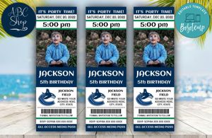 Vancouver Canucks Birthday Ticket With Photo Invitation Instant Download
