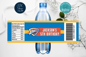 Printable Oklahoma City Thunder Water Bottle Labels Instant Download