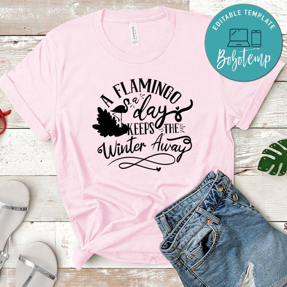 A Flamingo A Day Keeps The Winter Away T-Shirt