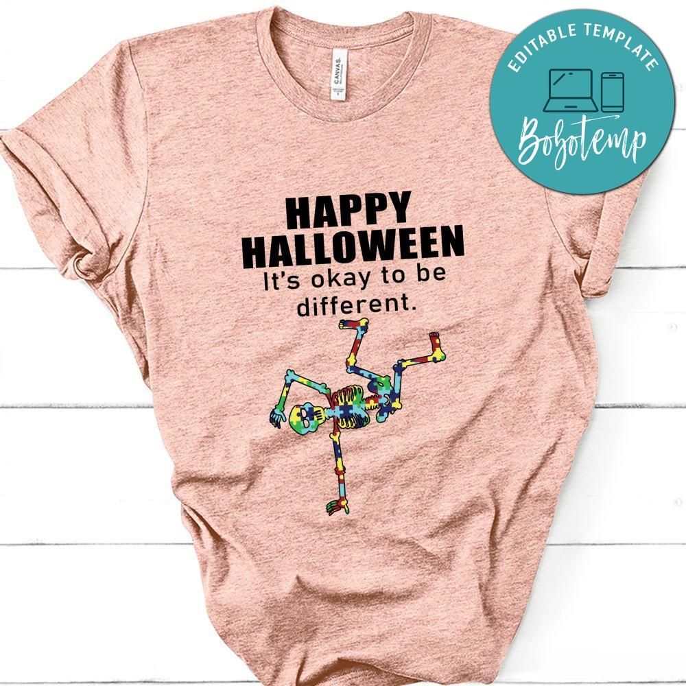Halloween Autism Awareness Skeleton Shirt