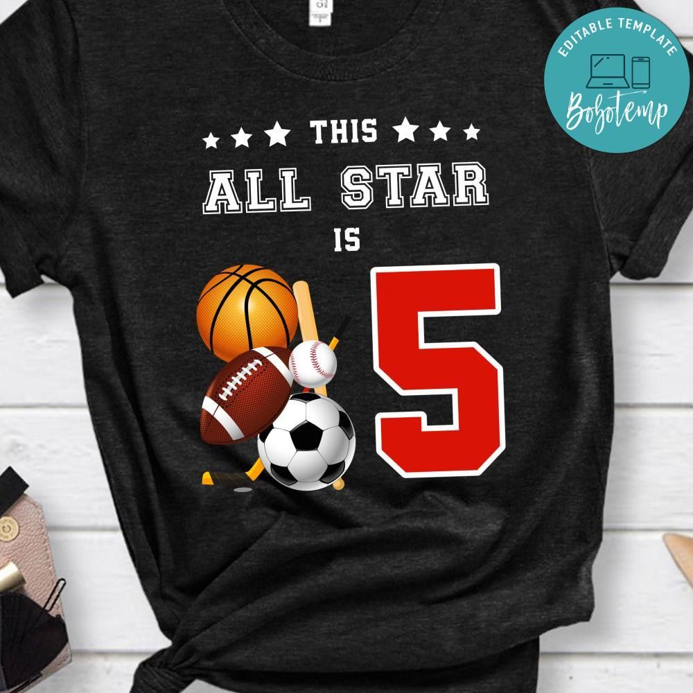 All Star Birthday PNG file template | Bobotemp