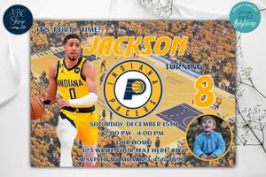 Indiana Pacers Birthday Invitation Template to Print at Home Instant Download