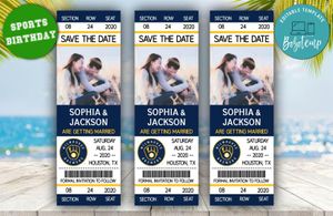 Milwaukee Brewers Save The Date Wedding Engagement Announcement Ticket Invitation Instant Download