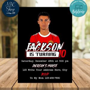 Cristiano Ronaldo Birthday Invitation Instant Download