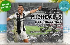Editable Cristiano Ronaldo Juventus Birthday Flyer Instant Download