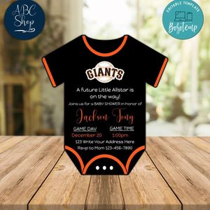 San Francisco Giants Baby Shower Invitation Instant Download