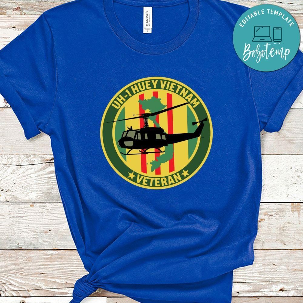 UH1 Huey Vietnam Veteran Helicoper Shirt