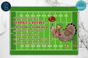 Turkey Bowl Invitation Instant Download