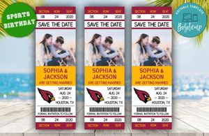 Editable Arizona Cardinals Save The Date Wedding Engagement Announcement Ticket Invitation Instant Download