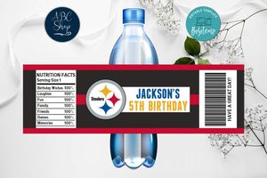 Printable Pittsburgh Steelers Water Bottle Labels Instant Download