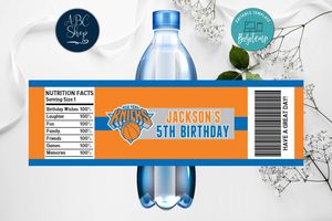 Printable New York Knicks Water Bottle Labels Instant Download