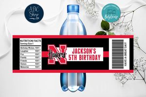 Printable Nebraska Cornhuskers Water Bottle Labels Instant Download
