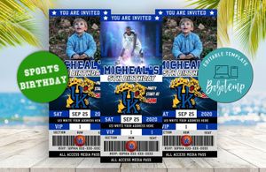 Editable Kentucky Wildcats Birthday Ticket Invitations Instant Download