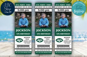 New York Jets Birthday Ticket With Photo Invitation Instant Download