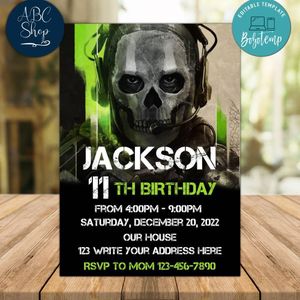 Modern warfare birthday invitation Instant Download