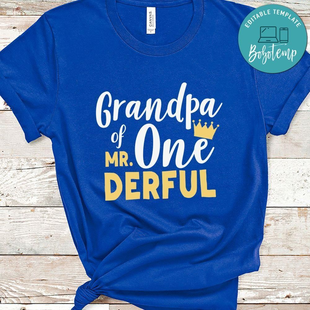 Grandpa of Mr Onederful 1th Birthday Shirt