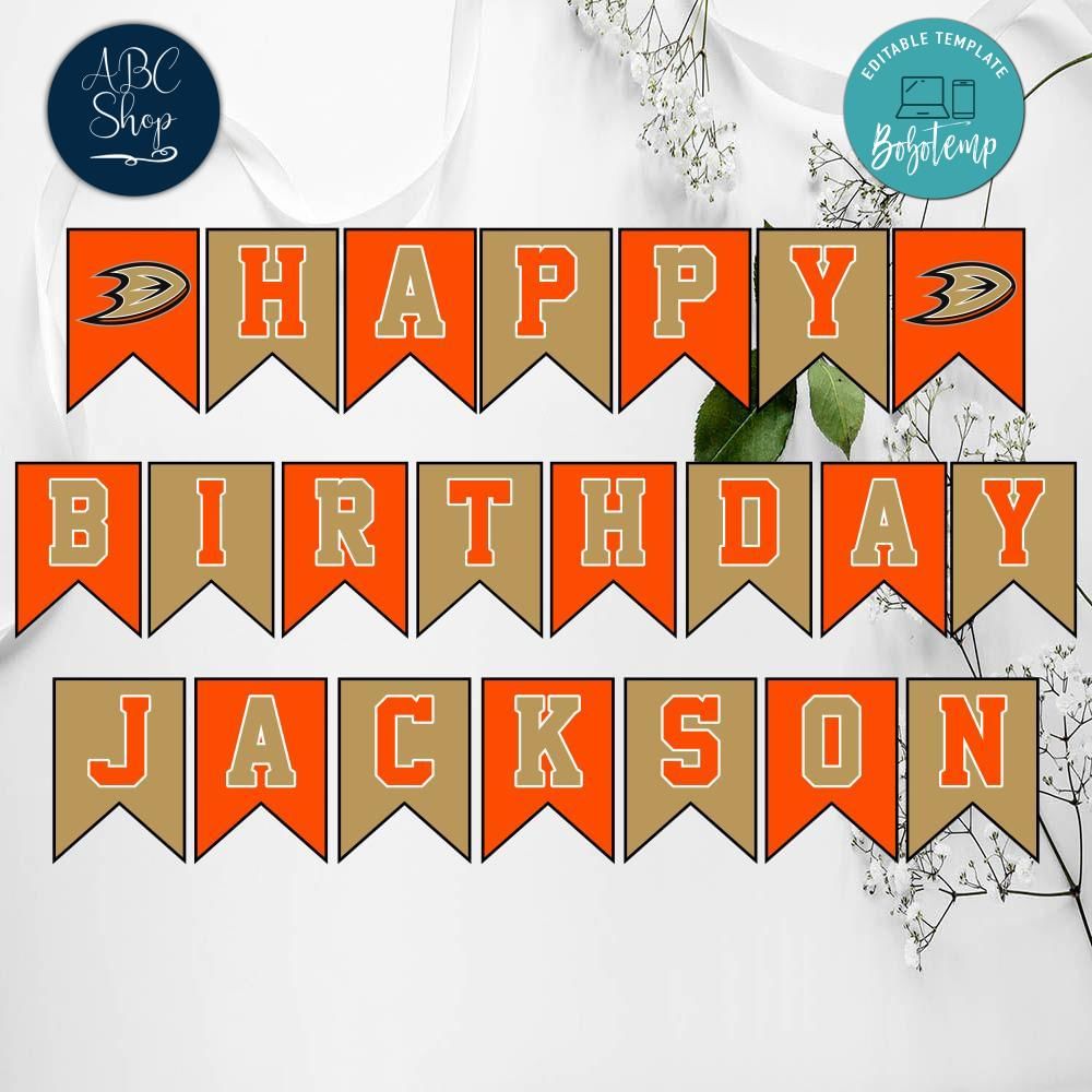Anaheim Ducks Birthday Banner Digital Files | Bobotemp