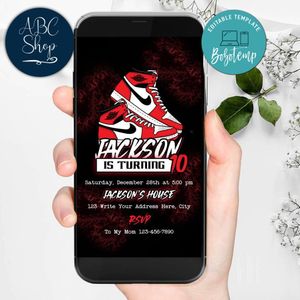 Sneaker Ball Mobile Invitation Customizable Template Instant Download