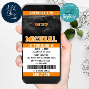 Electronic Tennessee Volunteers Ticket Electronic Invite Birthday Invitations Instant Download