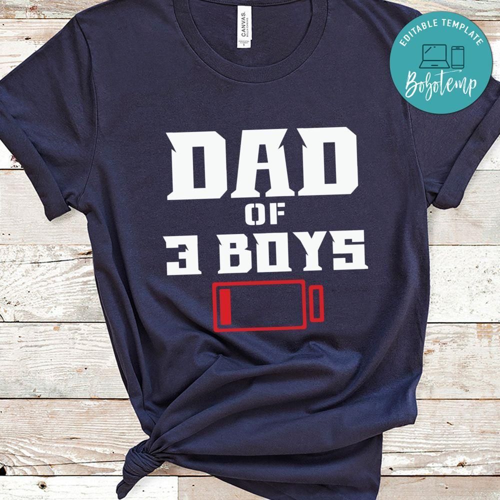 Dad Of 3 Boys Father's Day Shirt