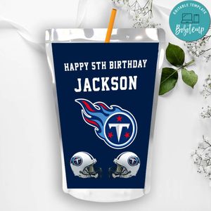 Tennessee Titans Birthday Capri Sun Juice Label Instant Download