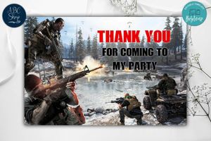 Call of Duty Thank you card Template to Print at Home Instant Download