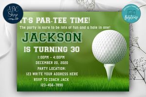 Printable Golf Birthday Flyer Instant Download