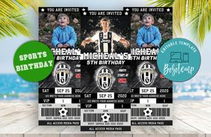 CR7 Juventus Party Ticket Invitations Instant Download